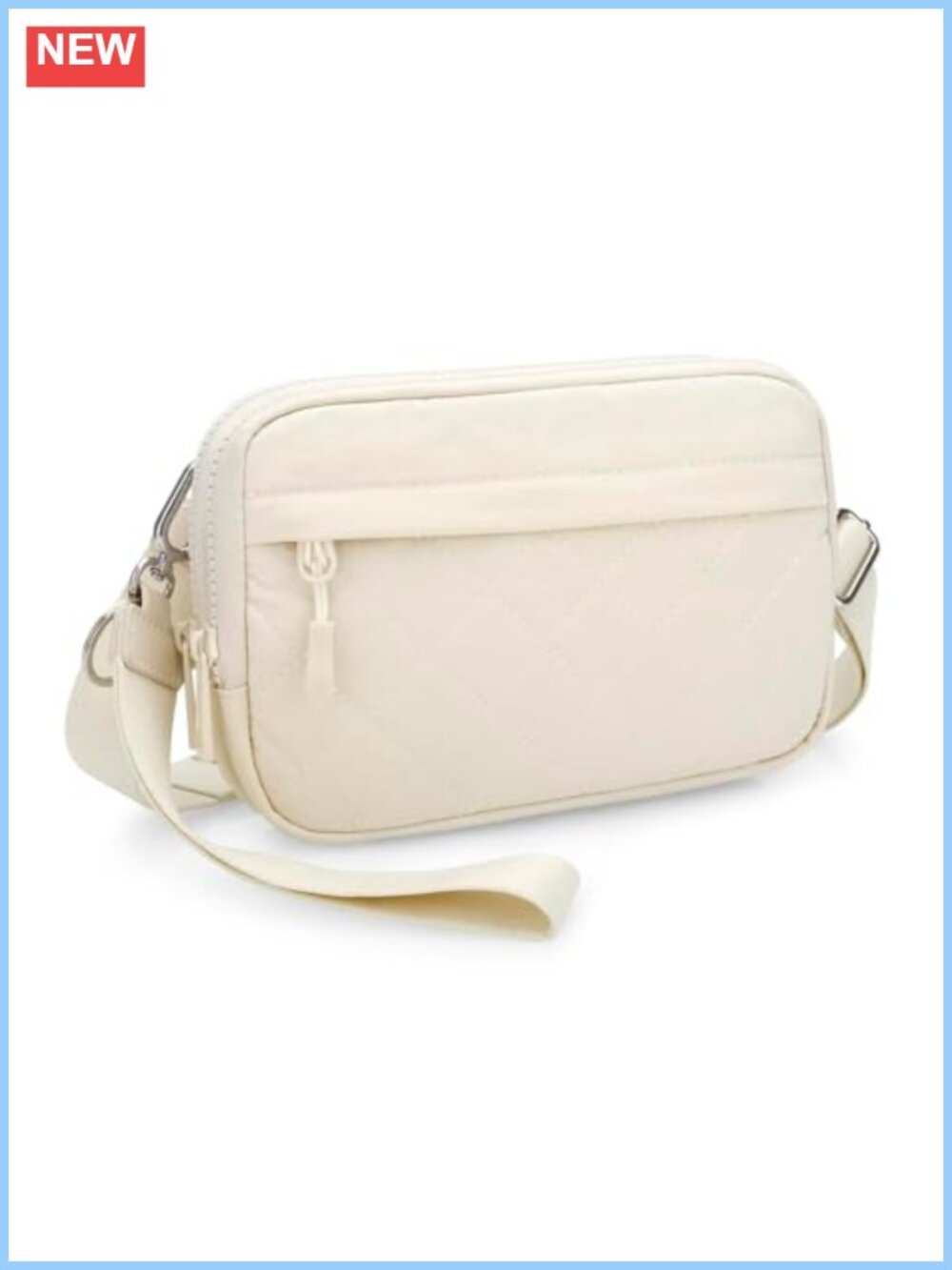Quilted Nylon Crossbody Wristlet RFID Wallet Dual Pouch